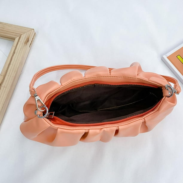 Bolsa de mano para fiesta de mujer a la moda, para axilas, plisado en la nube, de mano de cuero PU Tmvgtek Para Estrenar