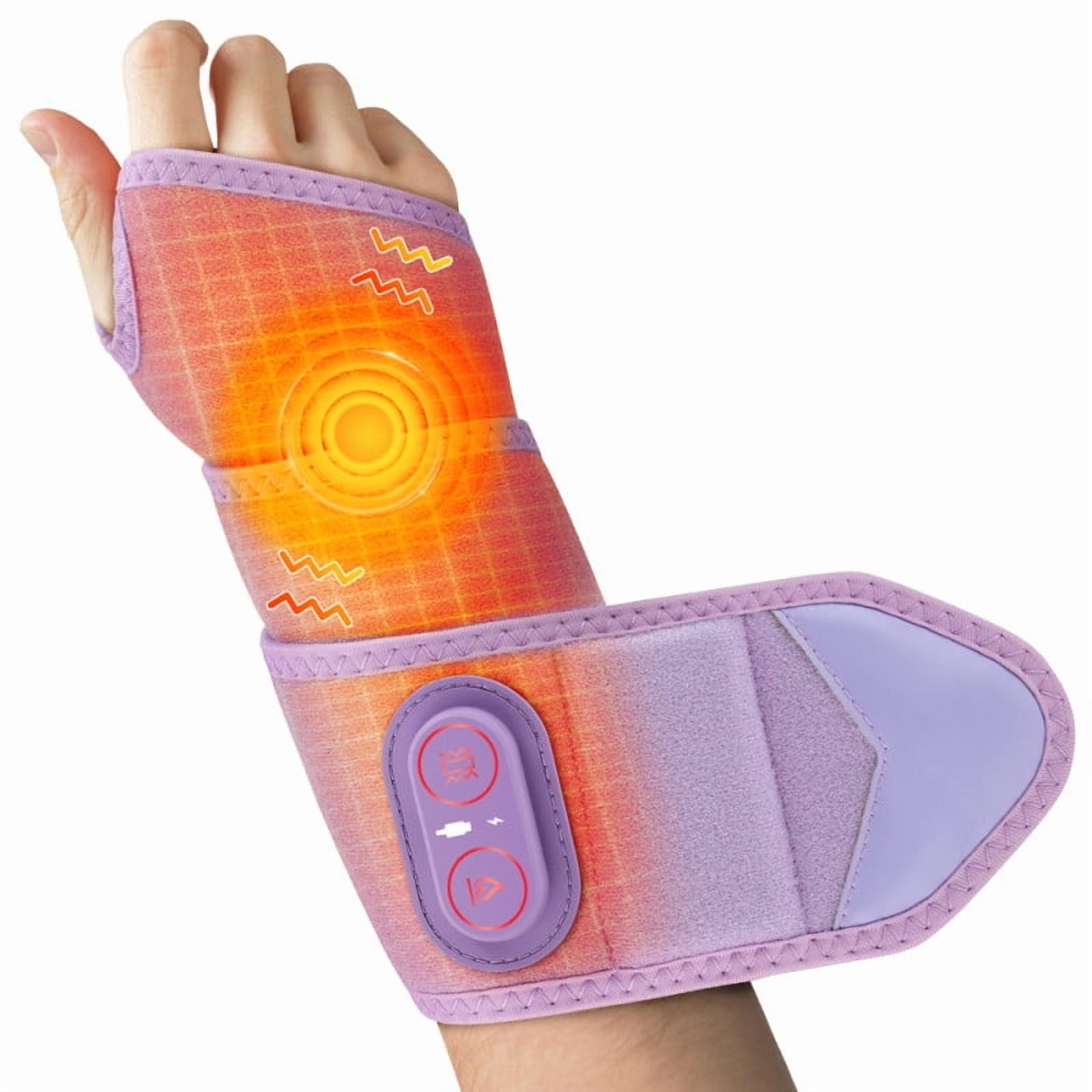 Wrist Heating Pad Massage, Heated Wrist Brace, Cordless Heating Pad Wrap for Knees/Elbows /Wrists /Ankles /Muti-part, 3 Heat and 3 Vibration
