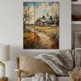 thumbnail image 2 of Designart "Farmhouse Country gracefulness Pointillism I" Landscape & Nature Print on Natural Pine Wood, 2 of 5