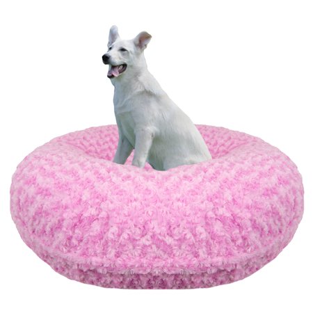 Bessie and Barnie Signature Cotton Candy Luxury Extra Plush Faux Fur Bagel Pet/ Dog Bed