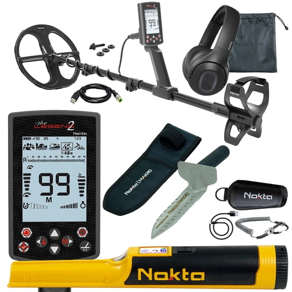 Nokta The Legend 2 SMF Waterproof Metal Detector with Accupoint Pinpointer and Premium Digger
