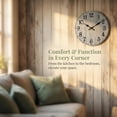 thumbnail image 3 of Wall Clock, Rustic Wall Clocks Battery Operated Silent Non Ticking, Country Round Wooden Clocks Farmhous Wall Decorative for Kitchen, Bathroom, Living Room (Gray 8 Inch), 3 of 6