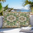 thumbnail image 3 of Green Boho Throw Pillow Covers 16x16 Inch Set of 2, Vintage Ethnic Tribe Southwestern Waterproof Outdoor Pillow Covers, Decorative Cushion Pillowcases for Couch, Sofa, Bed, Garden, Patio, 3 of 9
