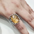 thumbnail image 6 of Baltic Amber Mans Ring, Natural Baltic Amber ring, Silver Jewelry, 925 Silver Ring, Birthday Gift, Heavy Mens Ring, Arabic Design, Ottoman Style Ring, Christmas, Turkey Mens Signet Ring, 6 of 7