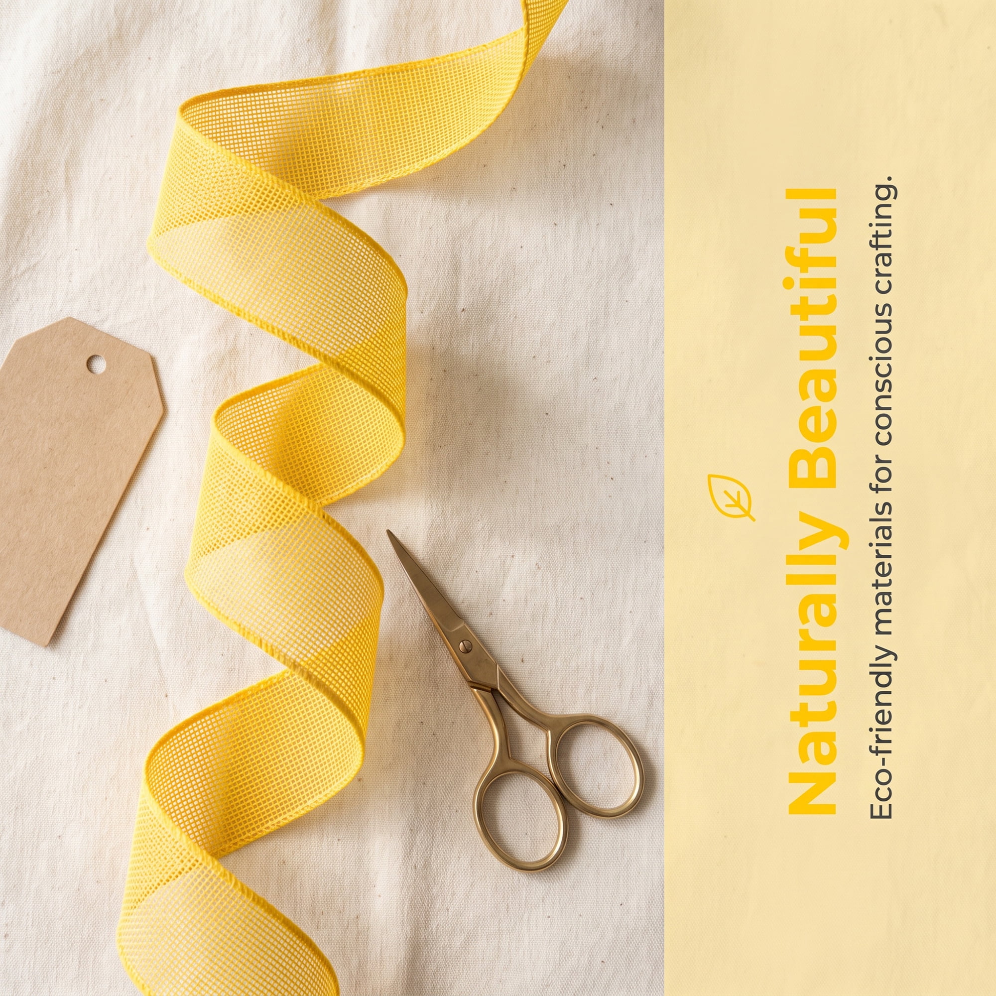 Unique Bargains Faux Burlap Ribbon for Elegant Gift Decoration Yellow 4.9 Yard