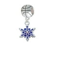 thumbnail image 1 of 3-D Blue Snowflake with AB Crystal - Basketball Charm Bead, 1 of 1