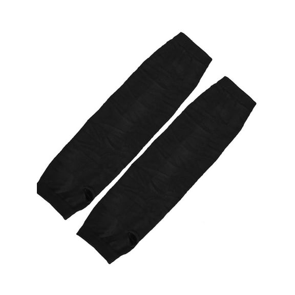 INSPIRE CHIC Women's Black Acrylic Fingerless Arm Warmers Long Gloves Black