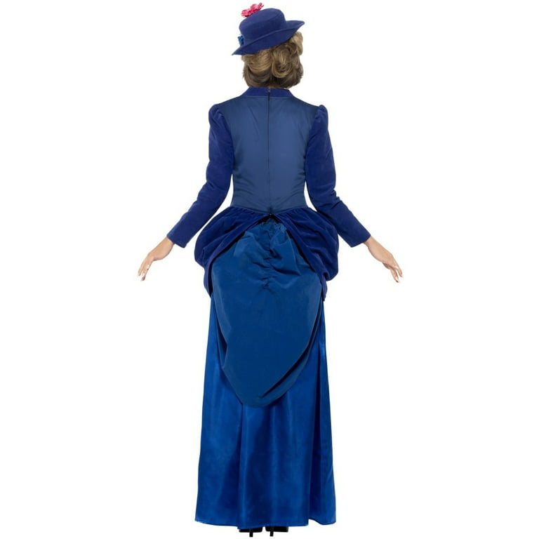 Victorian Vixen Deluxe Costume Adult Blue Dress Top And Hat Victorian Vixen Deluxe Costume Adult Blue Dress Top And Hat