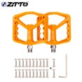 thumbnail image 2 of Soidarity ZTTO MG5 1 par de pedales de bicicleta de nailon, picos de eje de acero, pines reemplazables, pedales de bicicleta de superficie ancha, Ciclismo Naranja, 2 of 6