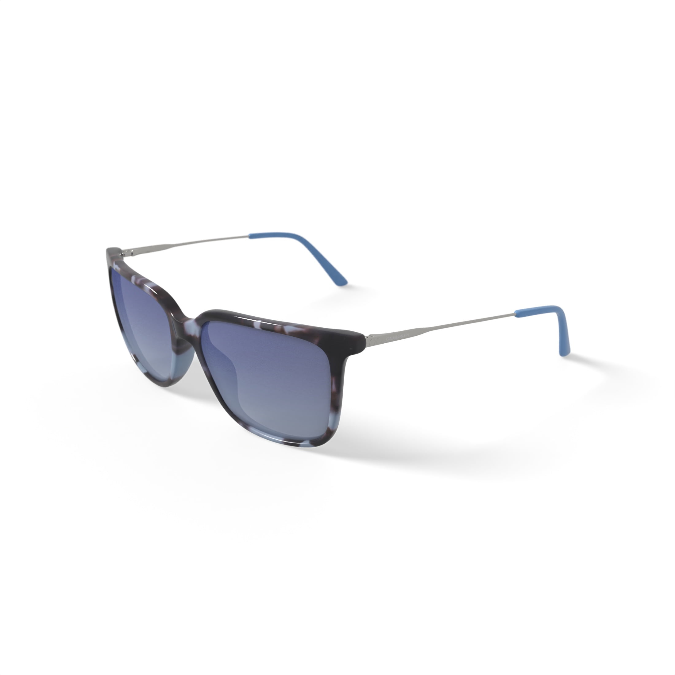 Calvin Klein Women's Rx'able Fashion Sunglasses, CK19702SG, Blue Tortoise, 55-17-140, with Case