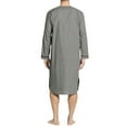 thumbnail image 3 of Mens Nightgown Loose Comfy Pajamas Long Sleeves Soft Plain Night shirts Henley Big Tall Sleepwear Loungewear, 3 of 5