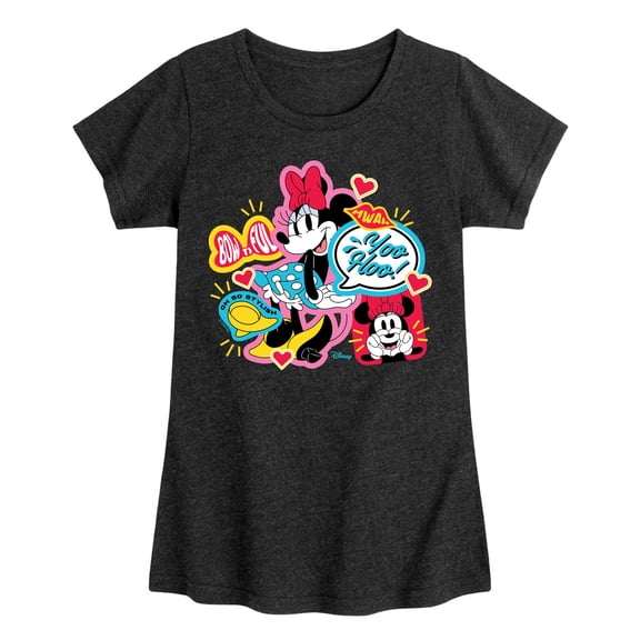 Disney - Minnie Sticker Look Fitted Short Sleeve Graphic T-Shirt