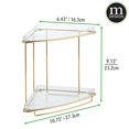 thumbnail image 4 of mDesign Steel/Plastic 2-Tier Bathroom Organizer Corner Shelf - Clear/Soft Brass, 4 of 5