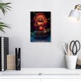 thumbnail image 3 of Elephant Stock Ornate Buddha Statue Wall Art - Vertical Canvas Wall Art - Living Room Wall Decor - Religion And Spirituality Canvas - Black And Teal Decor - 8" x 12", 3 of 8