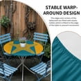 thumbnail image 5 of Round Fitted Tablecloth with Elastic Starfish Tablecloths Waterproof Oil Proof Turquoise Yellow Stripes Lines Table Cover for Kitchen Dinner Holiday Party Picnic Fits Tables up to 36"- 44" Diameter, 5 of 9