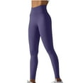 thumbnail image 4 of Tawop Women's Leggings ,Yoga Pants High Rise Fitness Slim Tummy Control Seamless ,Leggings Purple ,Size:S-L, 4 of 5