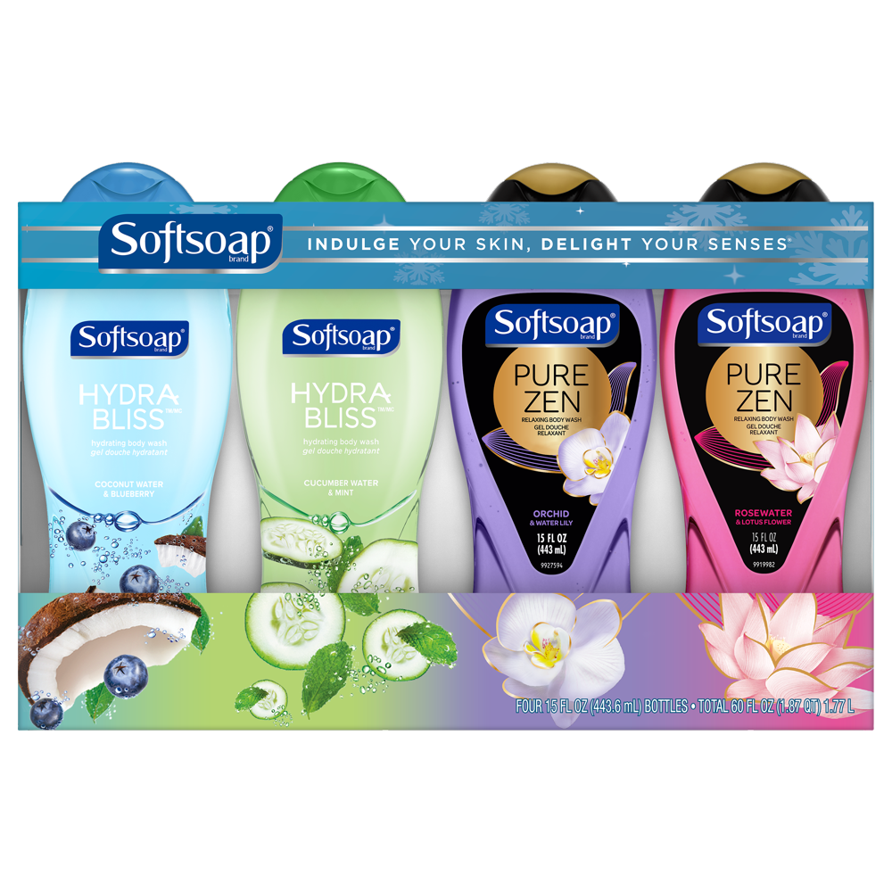Softsoap Body Wash, Hydra Bliss & Pure Zen Variety Pack 60 fluid