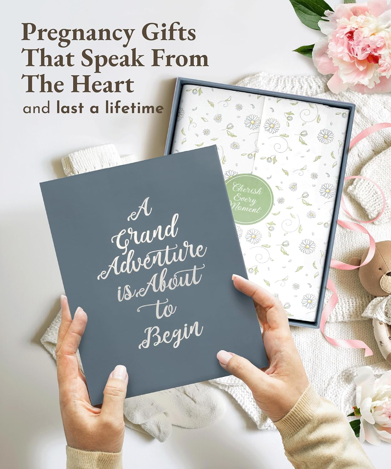 Keepsake Pregnancy Journal - Beautiful 1st Trimester Gifts - Pregnancy Scrapbook in Ready-To-Gift Packaging - Durable Pregnancy Book Memory Book to Capture Every Precious Milestone (338 Pages)