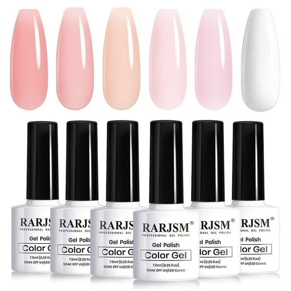 Set de esmaltes de uñas en gel RARJSM Nude French Manicure 7,5 ml x6