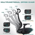thumbnail image 4 of COLAMY ATLAS-01 Ergonomic Mesh Office Chair,High Back Computer Executive Desk Chair,Lumbar Support with Adjustable Headrest and 4D Arms, Slide Seat, Tilt Lock-Black, 4 of 13