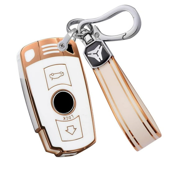 TPU Key Fob Jacket Car Key Holder Compatible with BMW 1 3 5 Series E90 E92 E93 X5 X6 Z4 E90 Anti-Scratched Key Box Glossy Key Jacket