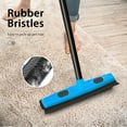 thumbnail image 3 of JEHONN Rubber Broom Carpet Rake Brush for Pet Hair with Squeegee (Blue), 3 of 7