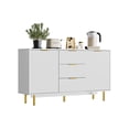 thumbnail image 5 of 55"W Modern Accent Storage Sideboard Buffet Cabinet, Kitchen Sideboard Cabinet with 2 Doors and 3 Drawers, Modern Wood Coffee Bar Table for Dining Room, White, 5 of 9