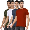 thumbnail image 2 of London Hills Solid Men Round Neck Half Sleeve Tshirt | Cotton Blend Multicolor T-Shirts - Pack of 4, 2 of 7