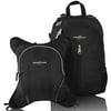 Obersee Rio Diaper Bag Backpack with Detachable Cooler, Black/Black