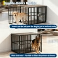 thumbnail image 6 of Accreate 43" Large Dog Crate Furniture with Double Door, Heavy Duty Indoor Pet Cage Pet House with Lockable Dog Kennel Furniture & Side End Table for Large/Medium Dogs Wooden Decorative, 6 of 8