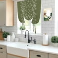 thumbnail image 5 of Japanese Tie Up Curtains for Windows, Adjustable Balloon Window Shades, Green Rustic Retro Pastoral Floral Leaves Kitchen Window Treatments Farmhouse Short Curtains with Rod Pocket 42"x45", 5 of 8