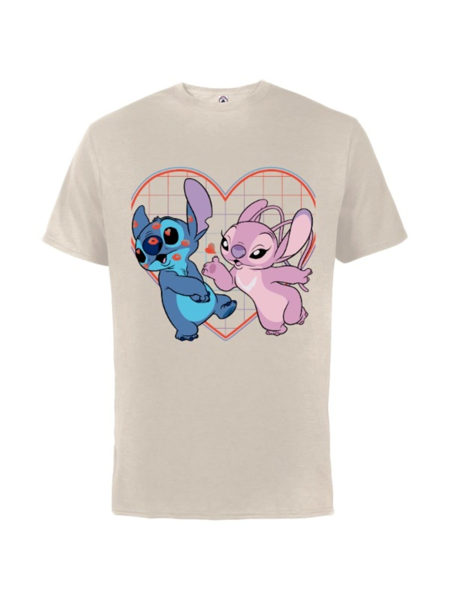 Disney Lilo and Stitch Angel Heart Kisses - Short Sleeve Cotton T-Shirt ...