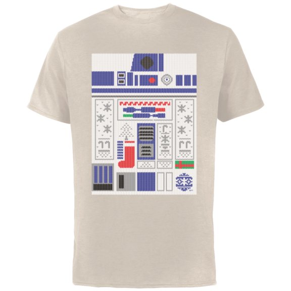 Star Wars R2-D2 Ugly Christmas Sweater - Short Sleeve Cotton T-Shirt for Adults - Customized-Natural