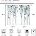 thumbnail image 2 of Blue Grey Eucalyptus Botanical Leaves Floral Kitchen Window Curtains Over Sink Farmhouse Flower Leaf Small Window Treatment Cafe Short Curtains for Bathroom Treatment Tier Drapes 26x24 inch, 2 of 6