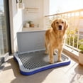 thumbnail image 5 of HOARBOEG Dog Potty Tray with Spatter Guard - Indoor Dog Toilet with Removable Grid, Pee Pad Holder for Small Medium Large Dogs, Housebreaking Training Litter Box, 5 of 6