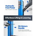 thumbnail image 4 of KFFKFF Hydraulic Telescoping Transmission Jack, Adjustable Height 33"-67", 1100 lbs Capacity, 2-Stage Floor Jack with Foot Pedal and 360° Swivel Wheels for Garage and Workshop Use, 4 of 9