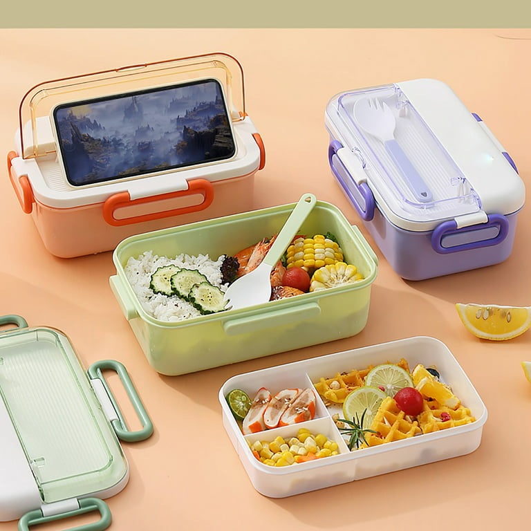 Dainzusyful Lunch Bag Kitchen Utensils Set Waterproof Lunch Box With  Compartment Lunch Box Microwave Sealed Kids School Lunch Plate Kitchen Food