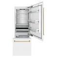 thumbnail image 5 of ZLINE 30 In. 16.1 cu. ft. Built-In Refrigerator with Internal Water and Ice Dispenser in White Matte with Gold Accents, RBIVZ-WM-30-G, 5 of 17