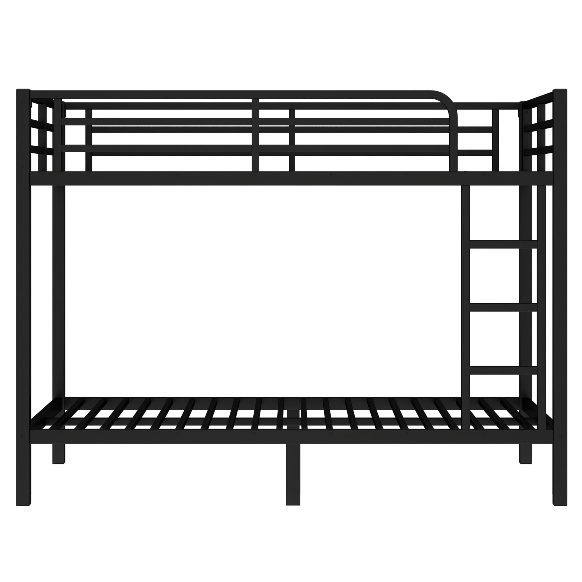 HOQBN Bunk Bed Twin XL over Twin XL,Metal Bunk Bed with Full Length Guardrail,Space-Saving,Noise Reduced,Black