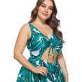 thumbnail image 5 of Plus Size Floral Print Halter Swimwear One Piece Pin up Tankini Swimwear, 5 of 5