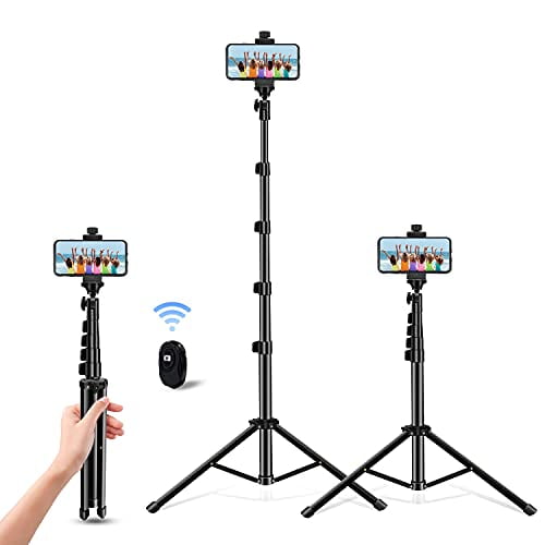 Selfie Stick Tripod, 54' Extendable Tripod Stand Phone Tripod Camera Tripod Wireless Remote Shutter Compatible with iPhone 11 pro Xs Max Xr,Android,Vlogging/Streaming/Photography/Recording