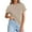 Apricot, variant on Womens Summer Tops Spring Casual Rolled Short Sleeve Basic Tees Crew Neck Work Shirts Fashion Clothing
