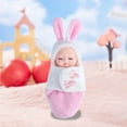 thumbnail image 4 of 5 Inch Mini PVC Baby Dolls, Animal Theme Sleeping Bags Clothes Baby Dolls with Movable Extremities, Educational Baby Toys Birthday Gift for Girls, 4 of 5