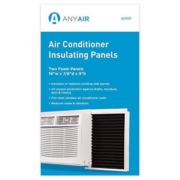AnyAir Window Air Conditioner Season Protection-Pack of 2 Foam Insulating Panels, Black