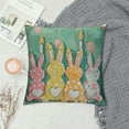 thumbnail image 2 of Chilfamy Happy Easter Pillow Covers , Bunnies Rabbits Hello Peeps Polka Dots Green Pink Decorative Farmhouse Throw Pillowcases for Home Sofa Couch Decoration ，Multi-Size, 2 of 5
