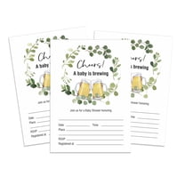 Inkdotpot 30A Baby is Brewing Gender Neutral Baby Shower Invitation Cards Cheers Fill In Blank Invites