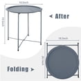 thumbnail image 2 of Folding Tray Metal Side Table Round End Table, Blue Sofa Small Accent Fold-able Table, Round End Table Tray, Next to Sofa Table, Snack Table for Living Room and Bed Room, 2 of 5