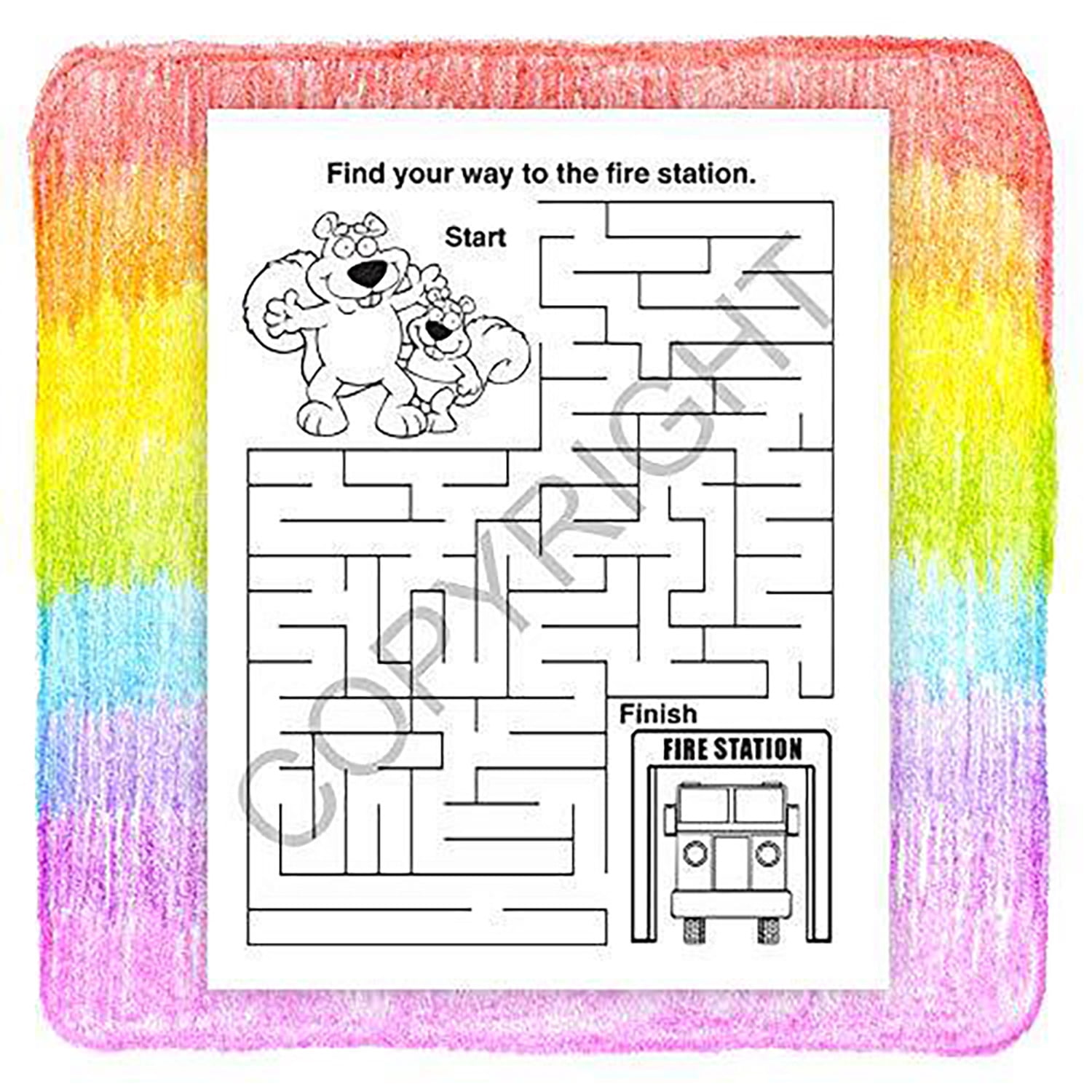 25 Pack - A Trip to The Fire Station Kid's Educational Coloring & Activity Books