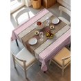 thumbnail image 6 of Pink Wood Grain Table Cloth, Brown Vintage Mottled Country Stripes Waterproof Tablecloth for Square Tables, Reusable Washable Fabric Table Cover for Restaurant Kitchen Dining Tables 54"x54", 6 of 6