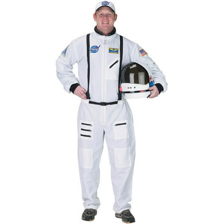 White Astronaut Suit Adult Halloween Costume, Size: Men's - One Size